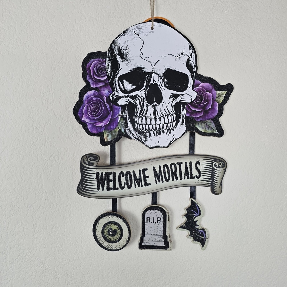 Halloween "Welcome Mortals" Spooky Skeleton Spooky Halloween Decor